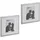 Relaxdays Bilderrahmen 2er Set, 25x25 cm, quadratisch, Fotorahmen zum Aufhängen oder Hinstellen, Passepartout, silber