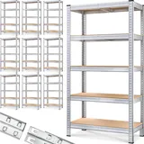 DEUBA Schwerlastregal Metall 180x90x40cm Silber 10er-Set 875kg