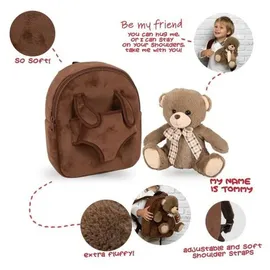 Perletti Rucksack mit abnehmbarem Teddybär milly. Maße 26x21x8 cm - Braun