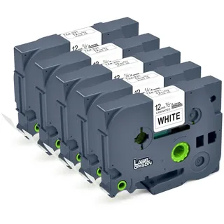 Label Orison Kompatibel Schriftband als Ersatz für Brother TZe-231 tze-231 Laminated Tape Etikettenband Schwarz auf Weiß 12mm für Brother PT-1080 PT-1010 PT-h75 PT-h101c PT-H100LB H105, 5er-Pack