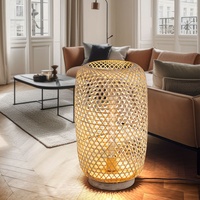 GLOBO Stehleuchte Bambus Rattan Stehlampe Bambus Lampe natur, Stylisch,