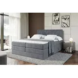 altdecor Boxspringbett LEPARO KING - 160 x 200 - H3/H4 - Dunkelgrau
