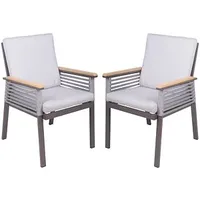 Garden Pleasure Gartenstühle DENIA beige, Metall, 2 St.