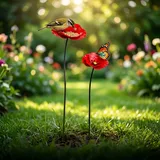 Gartendeko für draußen Wetterfest Gartenstecker Insektentränke Metall Frühlingsdeko Draussen Vogeltränke Blume,bienentränke für Den Garten Deko