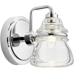 Licht-Erlebnisse Wandaußenleuchte YLIAN Chrom poliert Klar/Transparent Stahl Glas LE121442