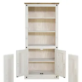 Möbilia Kinderbücherregal Falko 80,5 x 38 x 177 cm Kiefer massiv weiß lackiert