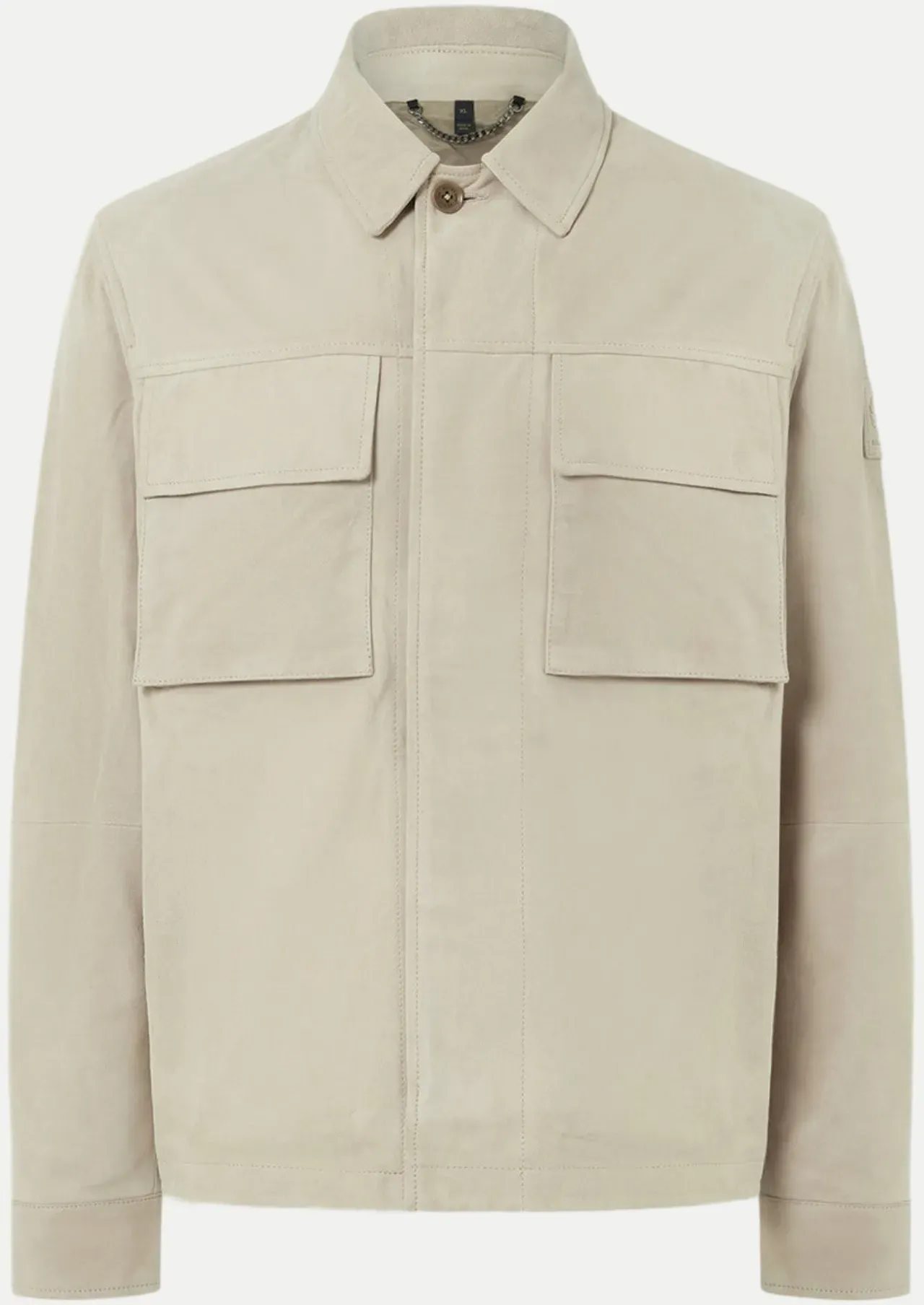 Lederhemd Beige M