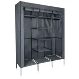 yourGEAR your GEAR Kleiderschrank Grado - Stoffschrank 150 x 45 x 185 cm Schrank mit 2 Kleiderstangen und 9 Ablagen