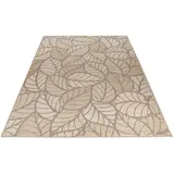 OBSESSION Teppich My Oslo 707, rechteckig, Höhe: 7 mm, Blätter Motiv, In- und Outdoor geeignet grau 120 cm x 170 cm x 7 mm