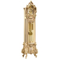 Casa Padrino Luxus Barock Standuhr Elfenbein / Mehrfarbig / Gold - Prunkvolle Massivholz Pendeluhr im Barockstil - Barock Interior - Barock Standuhren - Luxus Qualität - Made in Italy