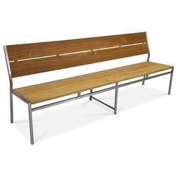 Bank Alabama - 194 cm, Teak rustikal, Edelstahlgestell