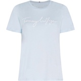Tommy Hilfiger T-Shirt »REG C-NK SIGNATURE TEE SS«, mit Logoschriftzug, Gr. M (38), breezy blue, , 14873635-M
