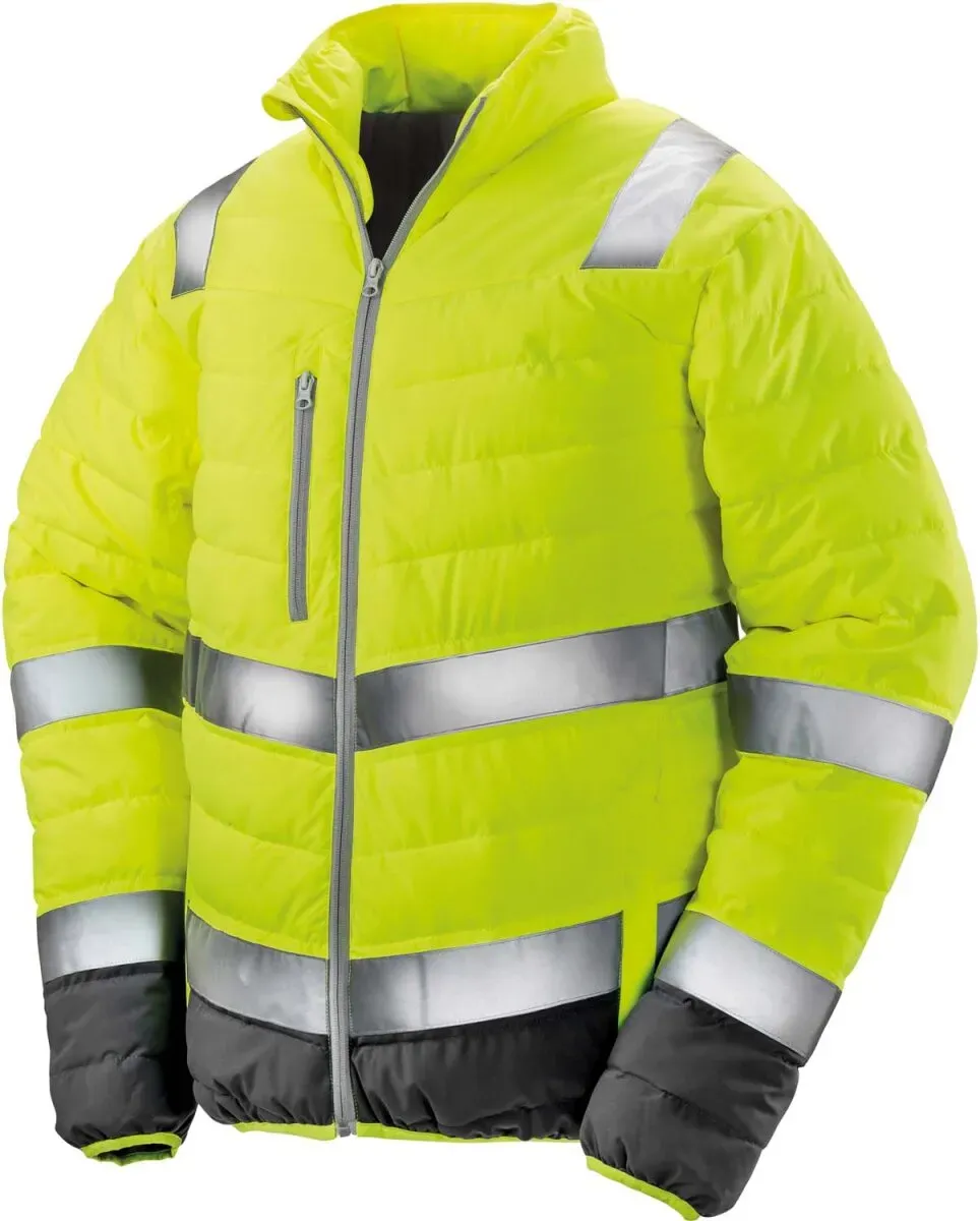 Result Herren Sicherheitsjacke Übergangsjacke R325M fluorescent yellow/grey XXL