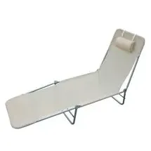 Outsunny Gartenliege creme Stahl B/H/L: ca. 56x24,5x182 cm - creme