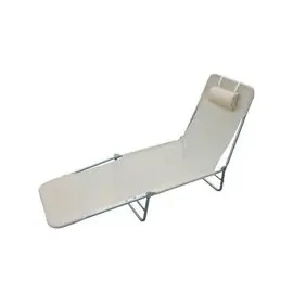 Outsunny Gartenliege creme Stahl B/H/L: ca. 56x24,5x182 cm - creme