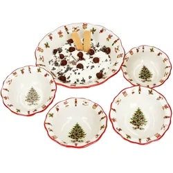 5tlg Schüssel-Set Maestro Natale 4 Personen Müslischalen Servierschale Weihnachten