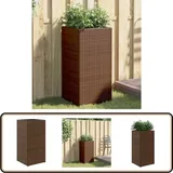 Vidaxl - Pflanzkübel Braun 40x40x80 cm Poly Rattan - Blumentopf - Pflanzgefäß - Gartenmöbel - Balkonpflanzen - Terrasse