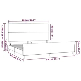 vidaXL Bettgestell 200 x 200 cm Dunkelbraun