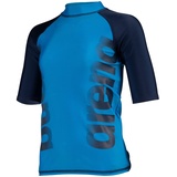 Arena Jungen Unisex Jr Arena Vest S/S Graphic Rash Guard Shirt, Turquoise-navy, 140