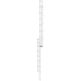 Günzburger Steigtechnik Mehrzügige Steigleiter mit Rückenschutz (Bau) Edelstahl 19,96m