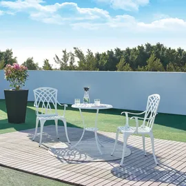 casa.pro Bistro-Set Vena 3-tlg. Weiß