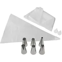 Zenker 9918250 Spritzbeutel mit 3 Kunststofftüllen und 6 Edelstahltüllen, Spritzbeutel, Gebäck, Kunststoff, 32 cm, Tüllen 3 bis 4,7 cm