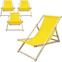 ECD Germany Liegestuhl 4er Set Gelb