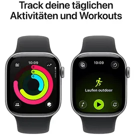 Apple Watch Series 11 GPS 42mm Space Grey Aluminium Sport Band black S/M