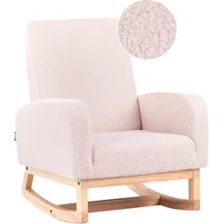 Kinderschaukelstuhl NORBY Bouclé Pastellrosa