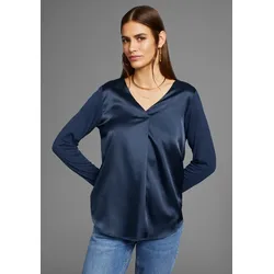 Shirtbluse, mit V-Ausschnitt, Gr. 36, navy, , 71357856-36