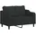 vidaXL 2-Sitzer-Sofa Schwarz 120 cm Stoff