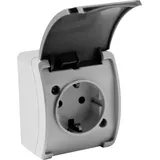 Doktorvolt Aufputzsteckdose IP44 Klappdeckel Grau/Anthrazit