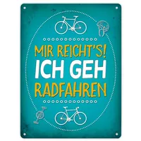 Trendaffe Mir reicht's! ich geh radfahren Metallschild XL