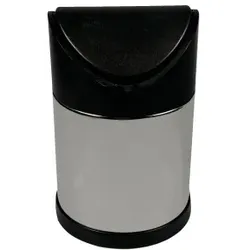 BB Kosmetik Tischabfalleimer mit Schwingdeckel 1,5 Liter, schwarz/chrom