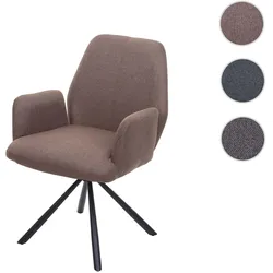 Esszimmerstuhl HWC-H71, K√ochenstuhl Lehnstuhl Stuhl, Stoff/Textil Stahl ~ braun