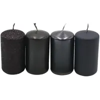 Dekohelden24 Stumpenkerze 7 x 4 cm schwarz
