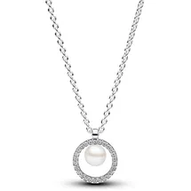 Pandora Behandelte Süßwasserzuchtperle & Pavé Collier-Halskette 393165C01-45