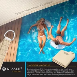 Kesser Windschutz Sonnensegel 200 x 300 cm Creme Metall