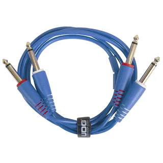 UDG Audiokabel-Set, 1/4-Zoll-Klinkenstecker - 1/4-Zoll-Klinkenstecker, Blau, gerade, 1,5 m, kompatibel mit allen Klinken-zu-Klinken-Geräten