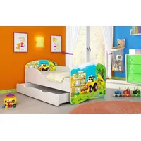 Luxusbetten24 Kinderbett Luna mit Stauraum und verschiedenen Motiven 140x70 Digger