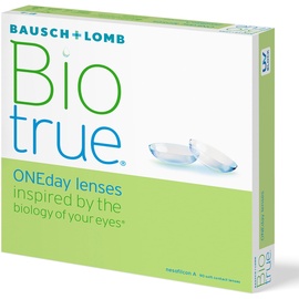 Bausch + Lomb Biotrue ONEday Tageslinsen, sphärische Kontaktlinsen, weich, 90 Stück / BC 8.6 mm / DIA 14.2 mm / -11 Dioptrien