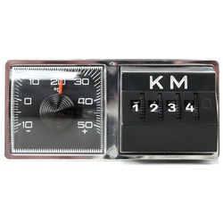 HR Autocomfort Aquarienthermometer Bimetall Thermometer und mechanischer Kilometerzähler KM Merker aus 1970 schwarz