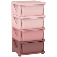 Homcom Schubladenschrank Kunststoff 37 x 37 x 76 cm Rosa
