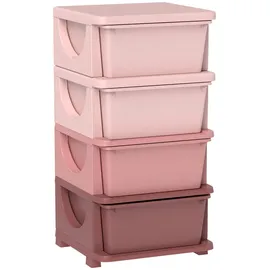 Homcom Schubladenschrank Kunststoff 37 x 37 x 76 cm Rosa