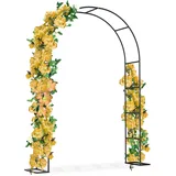Froadp Rosenbogen aus Metall 192x38x240 cm, Torbogen mit Pulverbeschichtung in Schwarz, Wetterfeste Gartenbogen Rankhilfe für Kletterpflanzen, Garten, Hochzeit & Terrasse