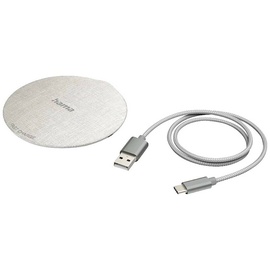 Hama Wireless Charger QI-FC10 Metal 10W kabelloses Smartphone-Ladepad weiß