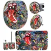 Badaccessoire-Set SANILO Graffiti, rot, Holz, Badaccessoires-Sets