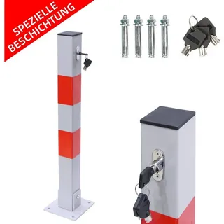 MuCoLa Absperrpfosten klappbar Parkplatzsperre 65CM Poller Klapppfosten abschliessbar Stilpoller Absperrbänder Absperrung