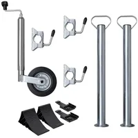 VidaXL Stützrad 48 mm mit 2 Stützrohren und 3