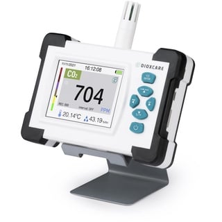 Dioxcare DX700 PDF, CO2-Messgerät, hochpräziser NDIR-Sensor mit PDF-Datenübertragung an den Computer, CO2-, Temperatur- und Luftfeuchtigkeits-Melder